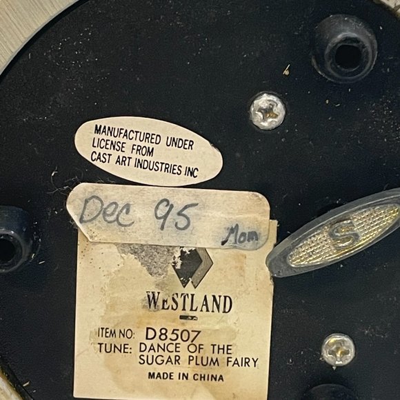 WESTLAND Dreamsicle Vintage Snow Globe Music Box D8507 ANGEL Cherub Ballerina - Picture 3 of 3